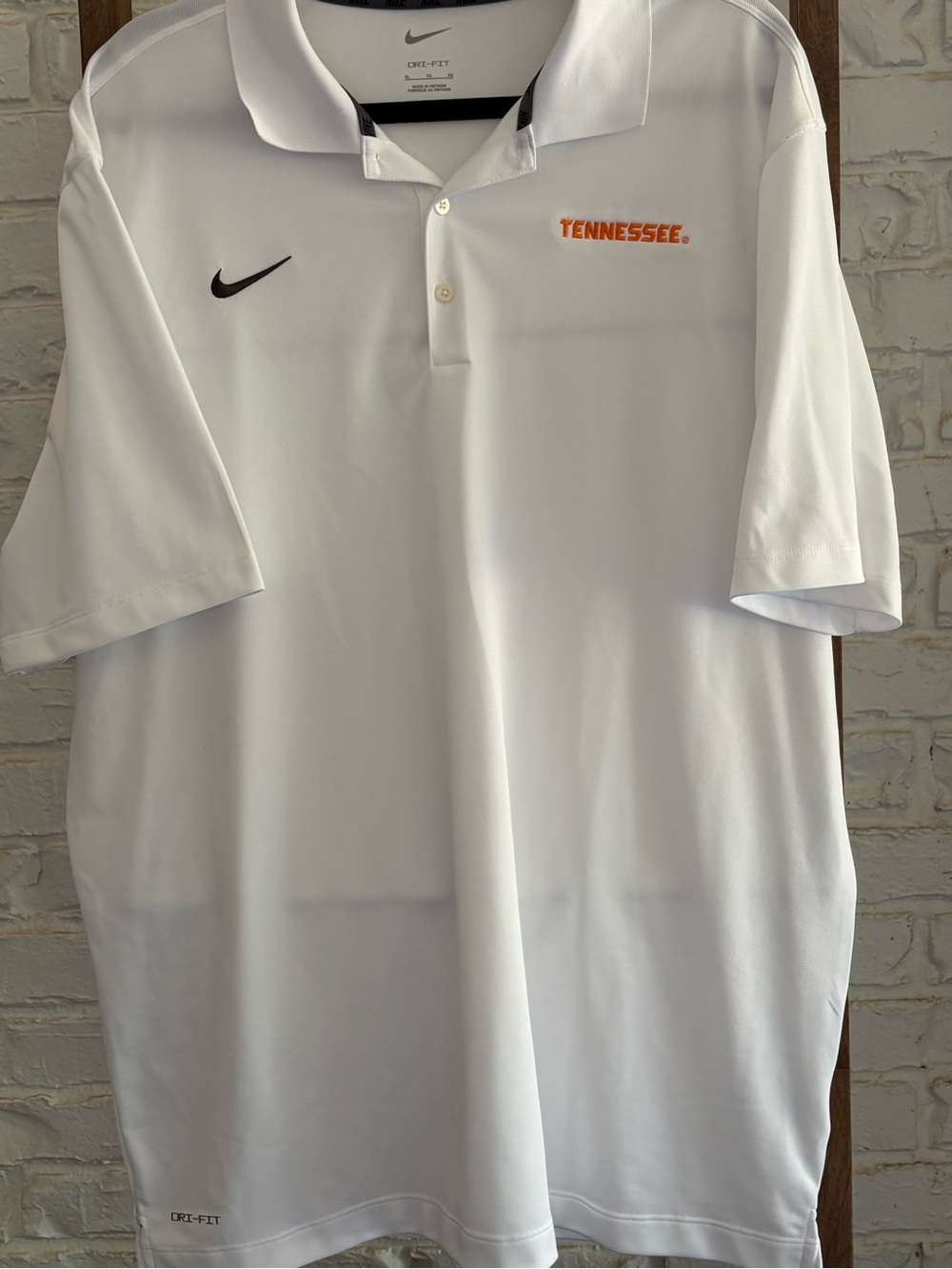 Nike White Polo with Orange Tennessee Embroidery Sz XL